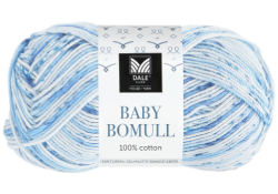 Garn Baby Bomull i färgen print blå