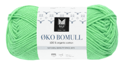 Garnet Øko Bomull i kulören äppelmint, en sprudlande grön.