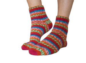 Sockor stickade i garnet Varm